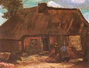 Vincent Van Gogh Cottage with Peasant Woman Digging (nn04) Germany oil painting reproduction